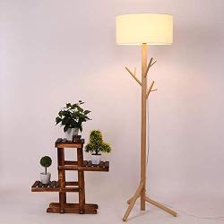 Floor Lamp, Sanguinesunny Solid Wood Tree Hanger Floor Lamp Light Fixture Indoor Bedroom for Clothes Scarves and Hats,Coat Hangers,Coat Rack,110V-220V