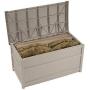 Suncast 50 Gallon Boxes Small Waterproof Outdoor Storage Container for Gardening Tools, Athletic Equipment and More Store Items on Deck, Patio, Backyard, Taupe Suncast 50 Gallon Boxes Small Waterproof Outdoor Storage Container for Gardening Tools, Athletic Equipment and More Store Items on Deck, Patio, Backyard, Taupe