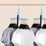 ONEYUE Magic Clothes Hangers, Foldable Dual Hanger Closet Organizer Space Saving Hangers for Clothes Shirts Sweaters Coat Drying Rack (Blue) ONEYUE Magic Clothes Hangers, Foldable Dual Hanger Closet Organizer Space Saving Hangers for Clothes Shirts Sweaters Coat Drying Rack (Blue)