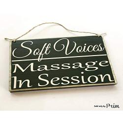 Soft Voices Massage In Session Therapy Spa Salon 8x6 (Choose Color) Rustic Sign Welcome Home Office Door Hanger Custom