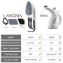 LANGRIA 2 in 1 Garment Steamer 1300W Powerful Handheld Clothes Wrinkle Remover with Detachable Water Tank, Horizontal & Vertical Ironing, 40s Fast Heat-up, Portable for Home and Travel Use, White