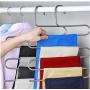 5 Layers S Shape Multifunctional Clothes Hangers 5pcs Pants Storage Hangers Cloth Rack Multilayer Storage Cloth Hanger