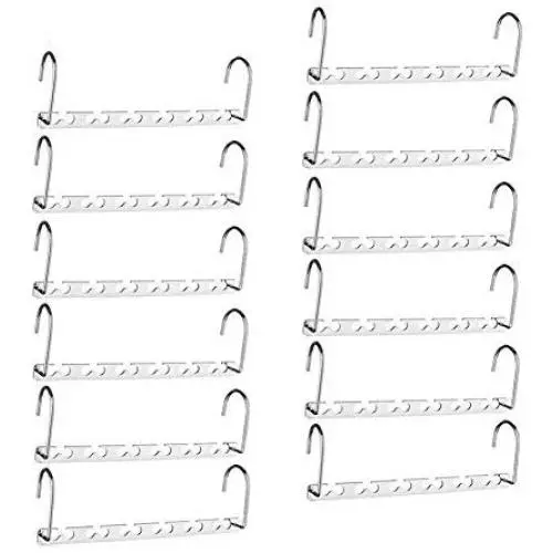 NUOCHEN 12 Pack Metal Magic Hangers,Space Saving Hangers Multifunctional Clothes Hangers Stainless Steel Magic Hanger Cascading Hanger Updated Hook Design Closet Organizer Hanger NUOCHEN 12 Pack Metal Magic Hangers,Space Saving Hangers Multifunctional Clothes Hangers Stainless Steel Magic Hanger Cascading Hanger Updated Hook Design Closet Organizer Hanger