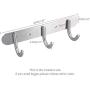Towel Hook Rack Brushed Nickel - Sagmoc 8-Inch Coat Hook Rail Wall Mounted with 3 Hooks, Durable Clothes Hangers for Bedroom, Bathroom, Foyer, Hallway (304 Stainless Steel)