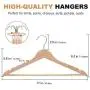 Elong Home Solid Wooden Hangers 20 Pack, Wood Suit Hangers with Extra Smooth Finish, Precisely Cut Notches & Chrome Swivel Hook, Wooden Clothes Hangers for Shirt Coat Jacket Dress