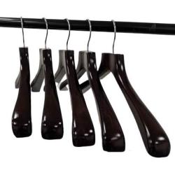 Walnut Finish Deluxe Coat Hanger (Set of 50)