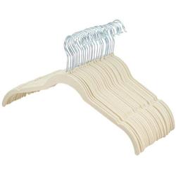 AmazonBasics Velvet Shirt Dress Clothes Hangers, 30-Pack, Ivory/Beige