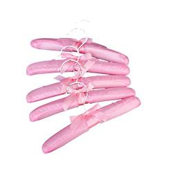 Higere 5PCS Creative Pretty New Satin Padded Children Clothes Hook Hangers (Pink)