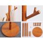 Coat Hangers Coat Stand Clothes Rack High-Grade Wooden Tree Coat Rack Stand, Free Standing Hallway Coat Hanger Hat Stand, for Handbag, Clothes -0223 (Color : Brown)