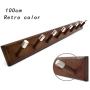 LAXF-Wall Coat Racks with Hooks/Hangers Coat Rack Bamboo Clothes Hook Dorm Room Bedroom on The Wall Wall-Mounted Hook Hanger Multifunction Straight Edge Retro Color (Size : 100cm)