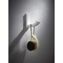 Wellsum Fashionable Wall Mounted White Solid Brass Bathroom Towel Hook Wall Hooks Tile Hook Bathrobe Hook Door Hanger Clothes Hooks Brushed Finish Bath Hardware