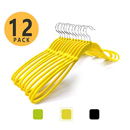 VISMOORE Portable Suit Hanger for Business Travel Luxury Design with Reinforce Rotatable Hanger Wings Free Swivel to Different Shoulder Widths, Space Saving Clothes Hangers (Yellow, Classic)