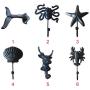 yodaliy Multi-Function Hook Hanger,Wall Mounted Hook Hanger, Cast Iron Whale Tail Shaped Decorative Wall Hook Utility Hanging Hook for Coat Clothes Cap Store Display Rack (14cm x 16cm)