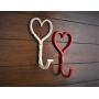 Heart Shaped Wall Hook Handpainted to Order/Bathroom Towel Hook/Pink Peony or Pick Color/Coat Hanger/Lingerie, Necklaces, Headbands Holder/Romantic Decor