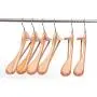 JS HANGER Suit Hanger Wide Shoulder Wooden Coat Hanger with Non Slip Pants Hanger - Natural, Set of 6