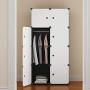 KOUSI Portable Closet Wardrobe Closet Room Closet with Doors Wardrobe with Storage Wardrobes for Bedrooms Portable Closet Wardrobe Bedroom Armoire, Black, 2 Hanger KOUSI Portable Closet Wardrobe Closet Room Closet with Doors Wardrobe with Storage Wardrobes for Bedrooms Portable Closet Wardrobe Bedroom Armoire, Black, 2 Hanger