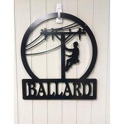 Lineman Personalized Door Hanger - Front Door Decor