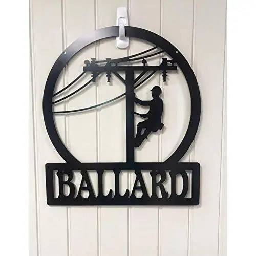 Lineman Personalized Door Hanger - Front Door Decor Lineman Personalized Door Hanger - Front Door Decor