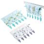 MF2FLAY 2 Pack Travel Portable Folding Cloth Hanger, Bathroom Racks Drying Hanger with 6 Clothespin of 3 Storage Pockets