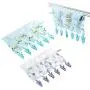 MF2FLAY 2 Pack Travel Portable Folding Cloth Hanger, Bathroom Racks Drying Hanger with 6 Clothespin of 3 Storage Pockets