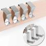 CASUAL 4pcs Over The Door Hook Stainless Steel,Cabinet Clothes Hanger Kitchen Organizer Z Hooks,Storage Organizer Rack Holder Tools,Towels Scarves Keys Hats Hanger Hook (Silver)