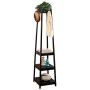 Cxjff Coat Rack Clothes Hat Stand Hanger Shelf Solid Wood Free Standing, 5 Colors Available, 44 44 181.5CM (Color : Black)