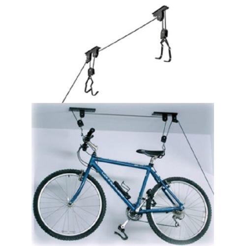 Bike Bicycle Lift Ceiling Mounted Hoist Storage Garage Hanger Pulley Rack NEW