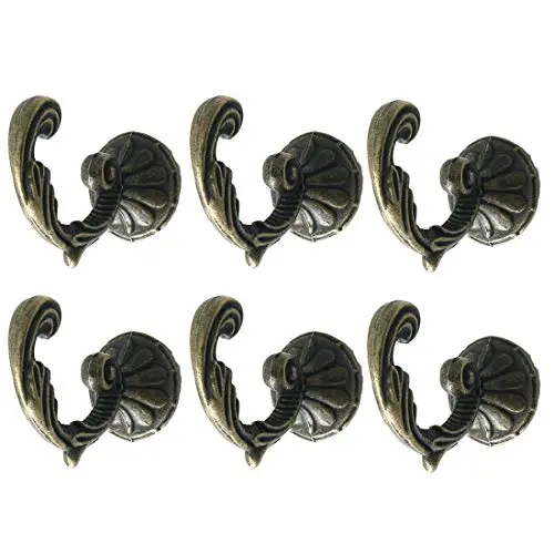 uxcell Curtain Tiebacks Hook Zinc Alloy Vintage Curtain Drapery Holders Window Holdback Wall Hooks Clothes Hangers, Set of 6, Bronze Tone uxcell Curtain Tiebacks Hook Zinc Alloy Vintage Curtain Drapery Holders Window Holdback Wall Hooks Clothes Hangers, Set of 6, Bronze Tone