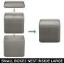 mDesign Modern Compact Plastic Storage Bins with Lids - Modular and Stackable - Nesting Organizing Containers for Home, Bathroom, Bedroom, Kitchen, Office - Set of 4 - Smoke