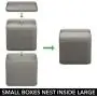 mDesign Modern Compact Plastic Storage Bins with Lids - Modular and Stackable - Nesting Organizing Containers for Home, Bathroom, Bedroom, Kitchen, Office - Set of 4 - Smoke