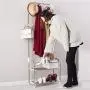 WZP Clothing Display Stand,Home Entrance Hall Living Room Bedroom Coat Rack,One Economic Stainless Steel Shoe Rack Hanger More Storage/White/As Shown