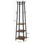 VASAGLE Industrial Coat Rack, Coat Stand with 3 Shelves, Hall Trees Free Standing with Hooks and Clothes Rail, Metal Frame ULCR80X VASAGLE Industrial Coat Rack, Coat Stand with 3 Shelves, Hall Trees Free Standing with Hooks and Clothes Rail, Metal Frame ULCR80X