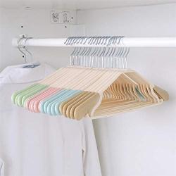 KIPB 10 pcs Adult Plastic Clothes Hangers Non-Slip No Trace Drying Rack Clothes Hanger for Sweaters Dress Shirts (Random Color)