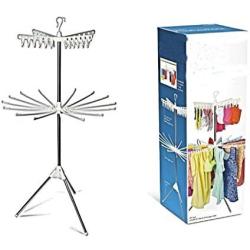 Folding Transportable Laundry Stand Drying Rack 2 Tier Tripod Clothes Hanger D