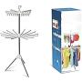 Folding Transportable Laundry Stand Drying Rack 2 Tier Tripod Clothes Hanger D