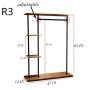 Industrial Pipe Clothing Rack With Wood Board Retro Heavy Duty Garment Rack Floor-Standing Hangers Clothes Shelves for Retail Store