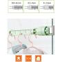 TOPBATHY Wall Mount Clothes Hanger Plastic Drying Rack Multi Function 5 Holes Hook Rod Hanger Holder Closet Organizer for Home Kitchen Bedroom (Green)