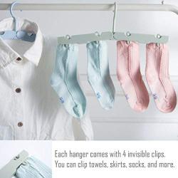 OneBuyOne Folding Hangers, Plastic Foldable Clothes Hangers 10 Pack Mini Non-Slip Kids Hangers Baby Hangers