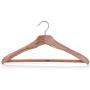 HANGERWORLD 19.7 inch Luxury Strong Cedar Wood Clothes Coat Garment Hanger with Non Slip Trouser Skirt Bar