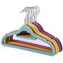 10pcs Random Color Hangers for Clothes Colorful Velvet Clothes Hangers Multi-Function Clothes Hanger for Shirts Dress Flocking Hangers