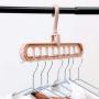 Cabilock Clothes Hanger 3pcs Practical 9 Holes Clothes Hanger Portable Clothing Storage Racks Wardrobe Clothing Organizer Coat Hook Storage Holder (Random Color)