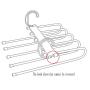 HJYPYJ Magic Hanger,Adjustable Folding Hanger,Multi-Layer Storage Stainless Steel + PP + PVC Trouser Hangers,Suitable for Storage,Drying Not Easily Deformed/Gray / 2 pcs