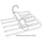 HJYPYJ Magic Hanger,Adjustable Folding Hanger,Multi-Layer Storage Stainless Steel + PP + PVC Trouser Hangers,Suitable for Storage,Drying Not Easily Deformed/Gray / 2 pcs