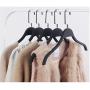 10pcs Space Saving Thin Matte Black Plastic Clothes Hanger for Shirts Dress and Sun-top