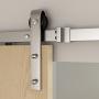 2 Satin Nickel Brushed Sliding Barn Door Hardware Hanger Rollers,Side Mount Standard Wheel