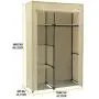 MULSH Closet Wardrobe Portable Clothes Storage Organizer with Metal Shelves and Dustproof Non-Woven Fabric Cover in Beige,41.73x17.72x63.35 in