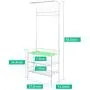 SINGAYE Coat Rack Hall Hree Entryway Bench Storage Shelves with 3-Tier Shoes Clothes Rack Carbon Steel White SINGAYE Coat Rack Hall Hree Entryway Bench Storage Shelves with 3-Tier Shoes Clothes Rack Carbon Steel White