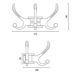 NIHAI Stainless Steel Stick Wall Mounted Hook, Self-Adhesive Strong Towel Hook Wall Hook Stainless Steel Without Drilling Multi Hangers Rotating Hook