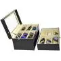 ADTL 3 Gifts for Free 12 Grids Double-Layer Black PU Leather Organizer Sunglass Eyewear Storage Box ADTL 3 Gifts for Free 12 Grids Double-Layer Black PU Leather Organizer Sunglass Eyewear Storage Box