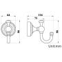 Leyden TM Antique Brass Finish Bathroom Towel Hanger Wall Mounted Clothes Hook Robe Hooks